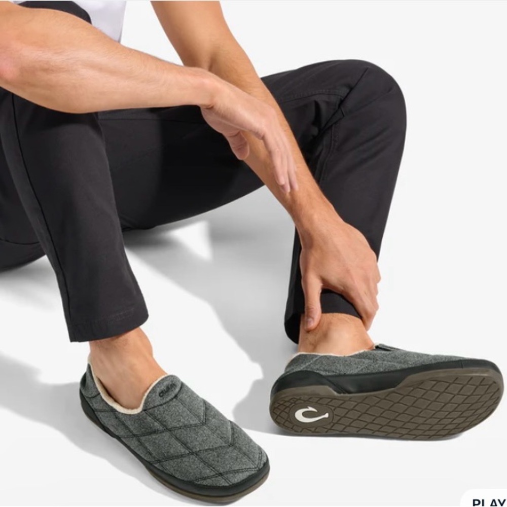 OluKai Gray Quilted Men's Loafers
